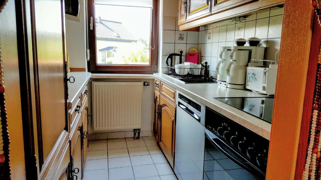 Kuchyň nebo kuchyňský kout v ubytování Ferienwohnung Veit