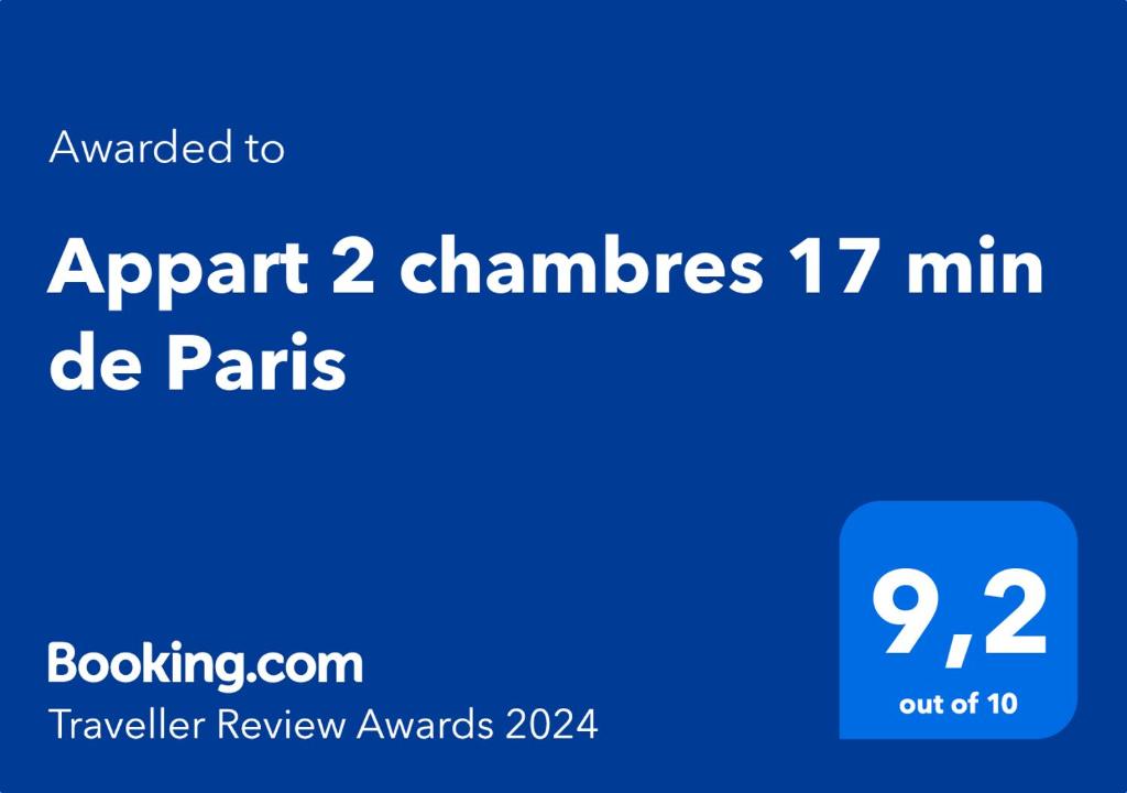 a blue sign with the text emailed to aprant chambers min de par at Appart 2 chambres 17 min de Paris in Rosny-sous-Bois