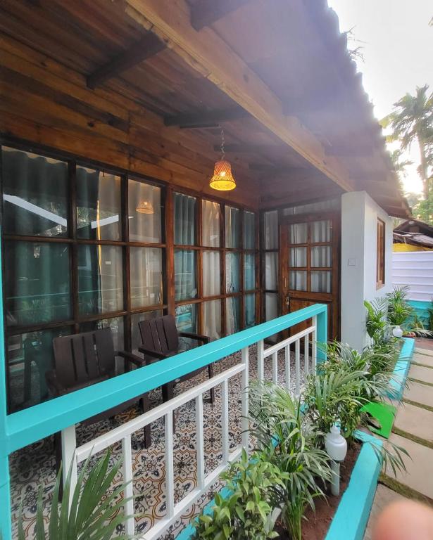 Balkón nebo terasa v ubytování Sand Tent Beach House PALOLEM