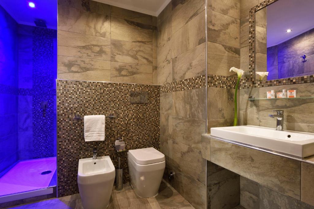 Koupelna v ubytování Hotel Patria