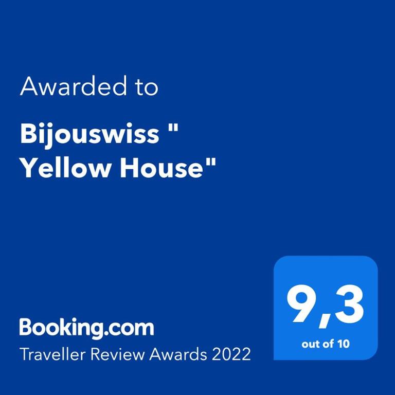Certifikát, hodnocení, plakát nebo jiný dokument vystavený v ubytování Bijouswiss " Yellow House"