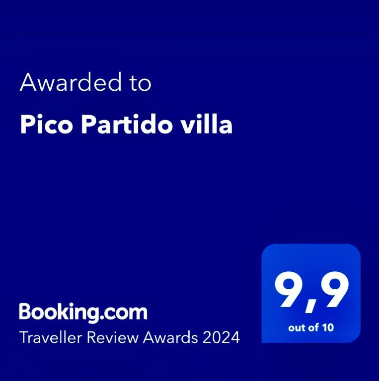 Pico Partido villa heated pool tanúsítványa, márkajelzése vagy díja