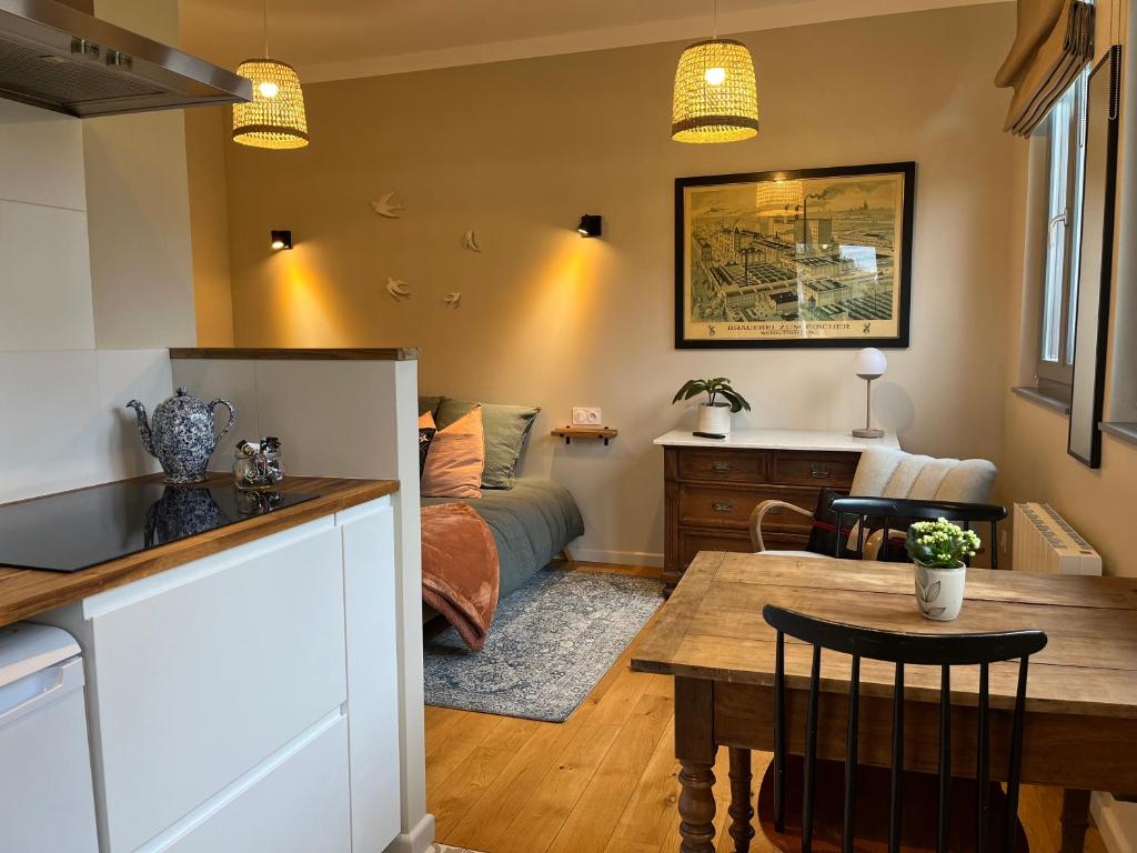 Kuchyň nebo kuchyňský kout v ubytování Studio de charme avec terrasse privée, jardin partagé