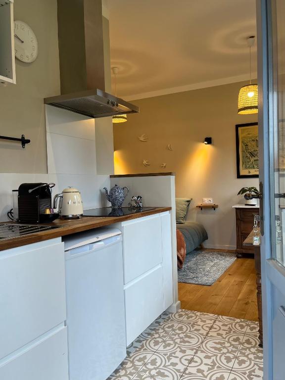 Kuchyň nebo kuchyňský kout v ubytování Studio de charme avec terrasse privée, jardin partagé