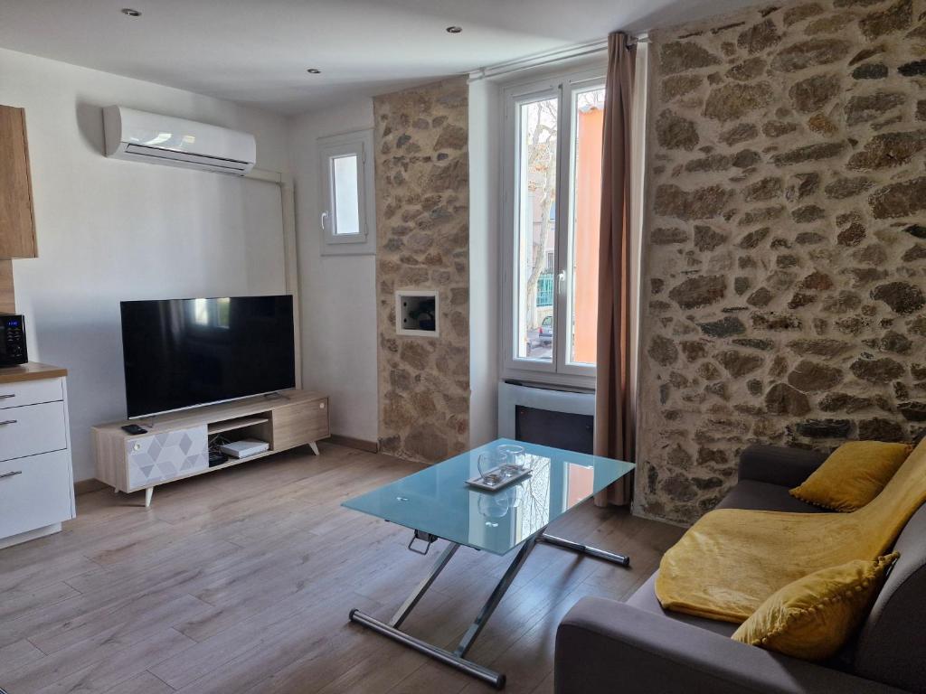 TV a/nebo společenská místnost v ubytování Appartement tout confort à 2 pas du centre ville