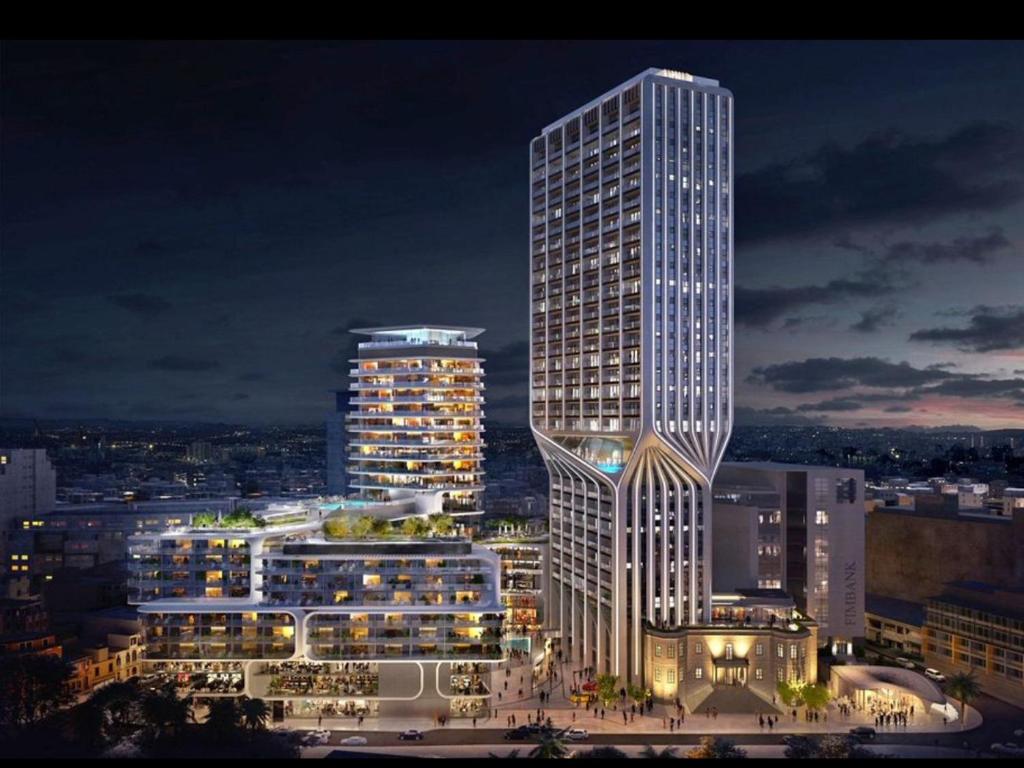 Nespecifikovaný výhled na destinaci Paceville nebo výhled na město při pohledu z apartmánu