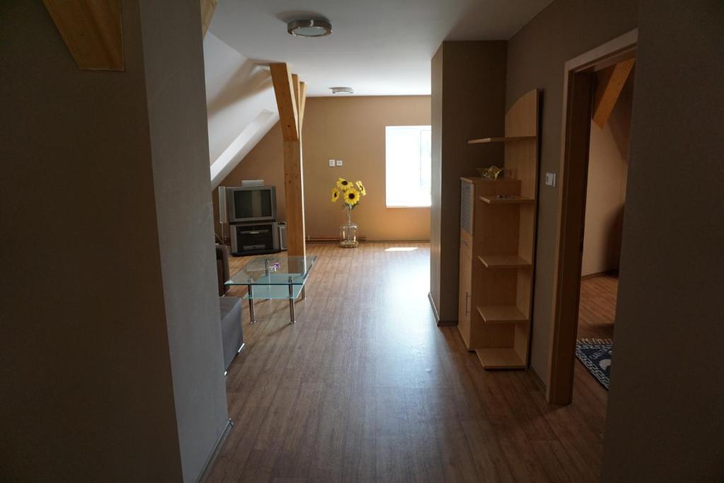 TV a/nebo společenská místnost v ubytování Domek Šumava