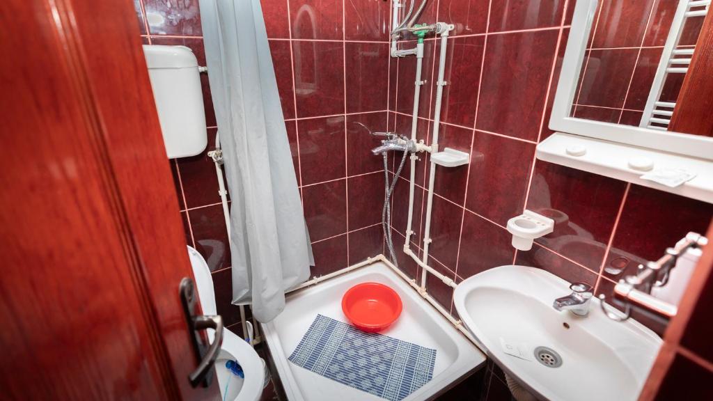 Koupelna v ubytování Etno Apartmani ''Vlaška kuća''
