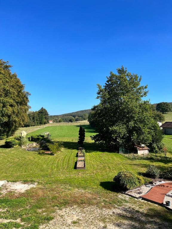 a view of the garden from the top of the house at L'Appart in La Chapelle-aux-Bois