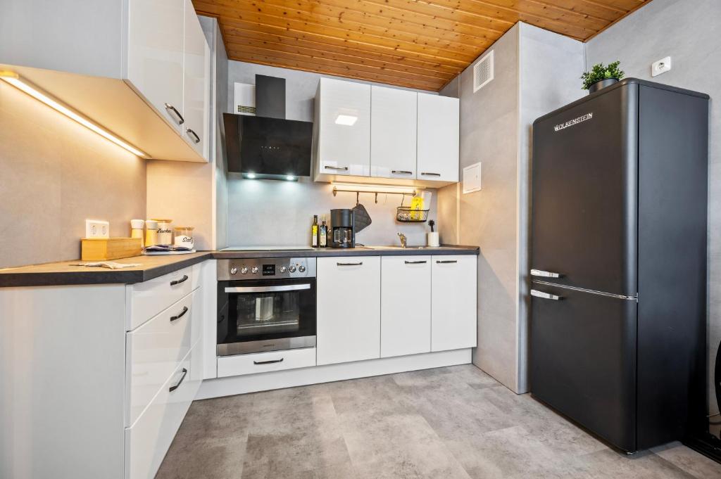 Kuchyň nebo kuchyňský kout v ubytování Wohnung Weitblick