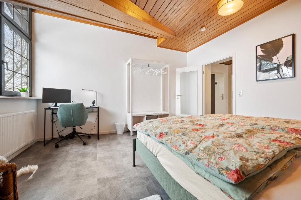 Postel nebo postele na pokoji v ubytování Wohnung Weitblick