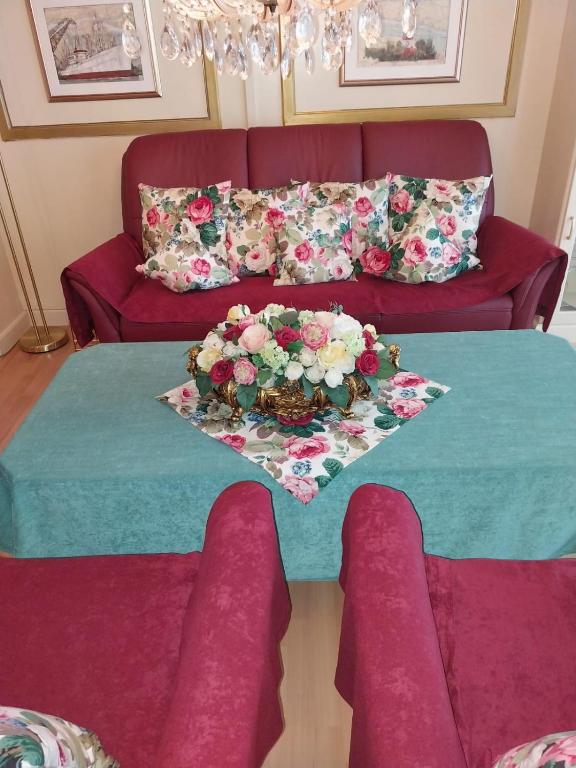 Posezení v ubytování Ferienwohnung Strandrose