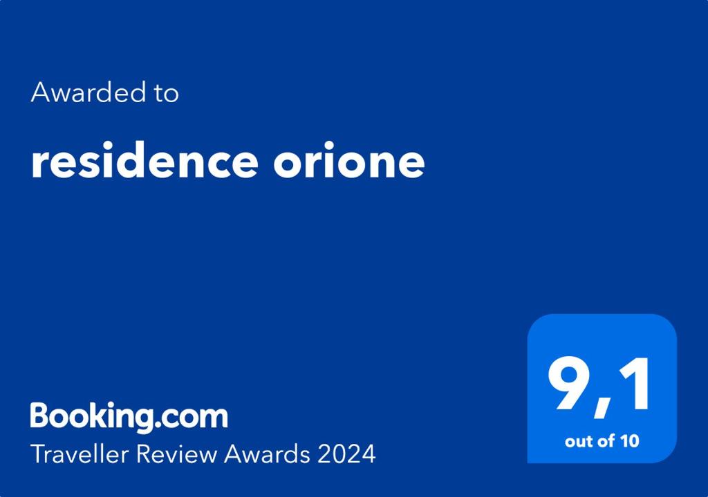 Certifikát, hodnocení, plakát nebo jiný dokument vystavený v ubytování residence orione