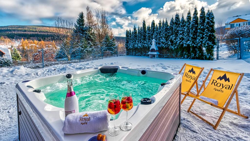 Apartament Cicha 11 VIP z JACUZZI, SAUNĄ i ogrodem by Royal Aparts iarna