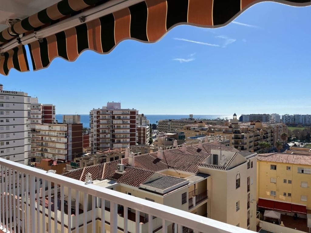a view of a city from a balcony at La Biznaga de María in Torre del Mar