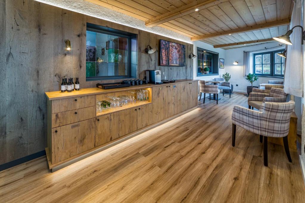 Kuchyň nebo kuchyňský kout v ubytování Gästehaus Linsinger