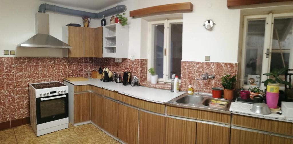 Kuchyň nebo kuchyňský kout v ubytování Chata v Záhoří