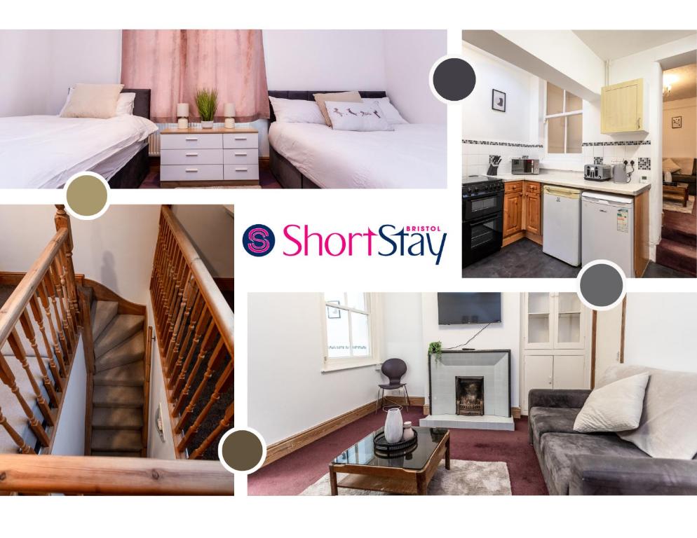 a collage of photos of a hotel room at April Disc - Long Stay - Contractors in Swindon