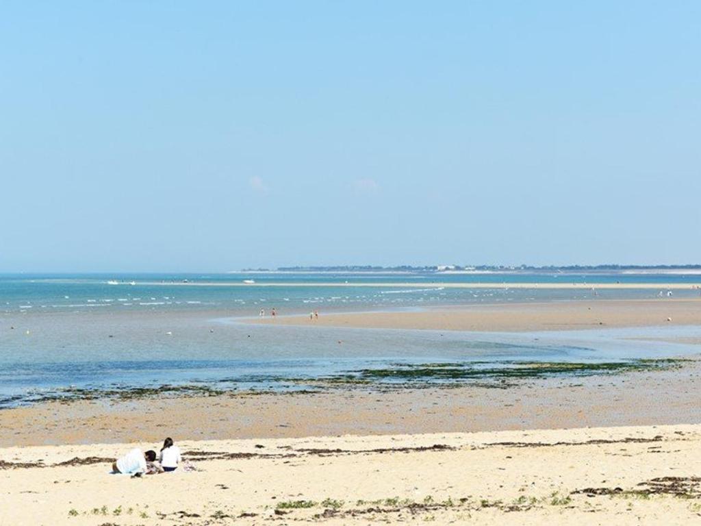 Les PortesにあるMaison Les Portes-en-Ré, 3 pièces, 6 personnes - FR-1-434-18の海辺の浜辺に座る二人