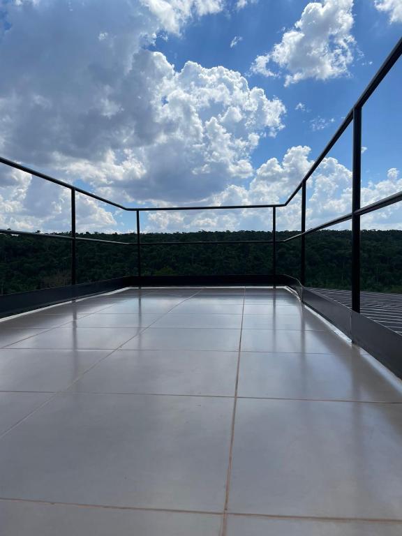 a view from the top of a roof with a blue sky at Container Home Py in Puerto Presidente Franco