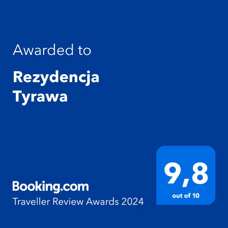 Certifikát, ocenenie alebo iný dokument vystavený v ubytovaní Rezydencja Tyrawa