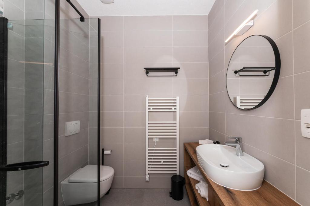 Koupelna v ubytování Hotel Sveta Ana