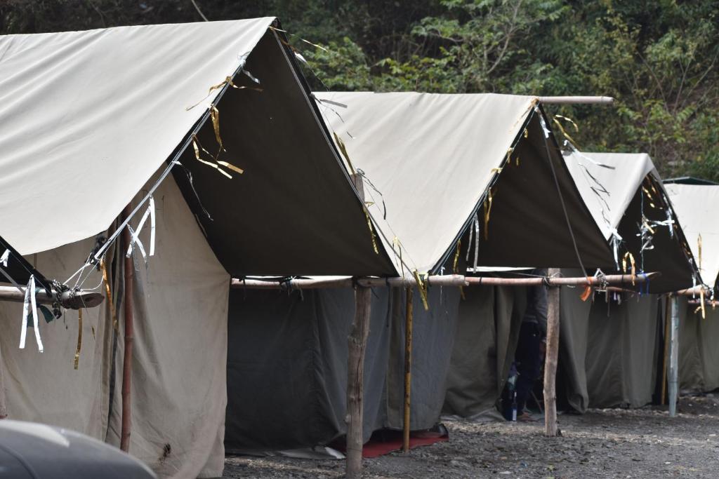 a row of tents sitting next to each other at Wild Leaf Camps in Rishīkesh