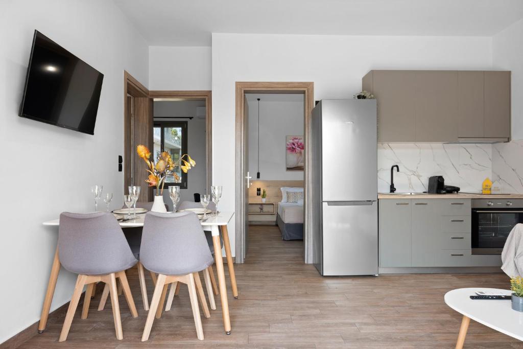 Kuchyň nebo kuchyňský kout v ubytování Dimargi Apartments