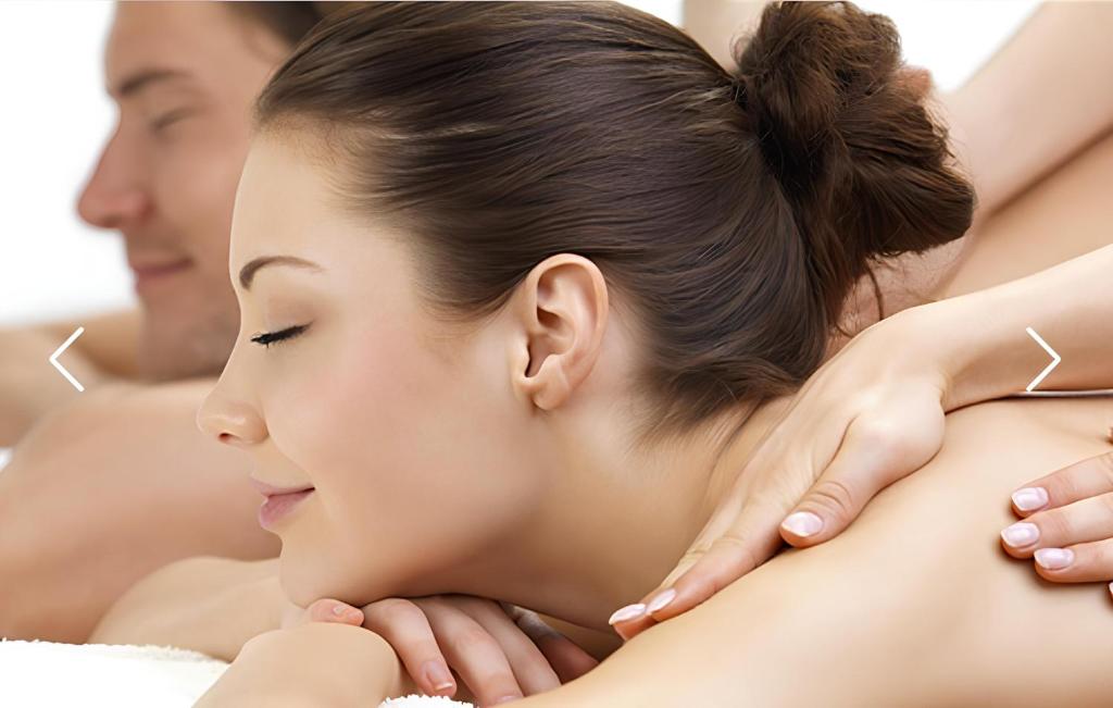 a young woman getting a massage at Les Pleiades Hôtel-Spa-Restaurant in Barbizon