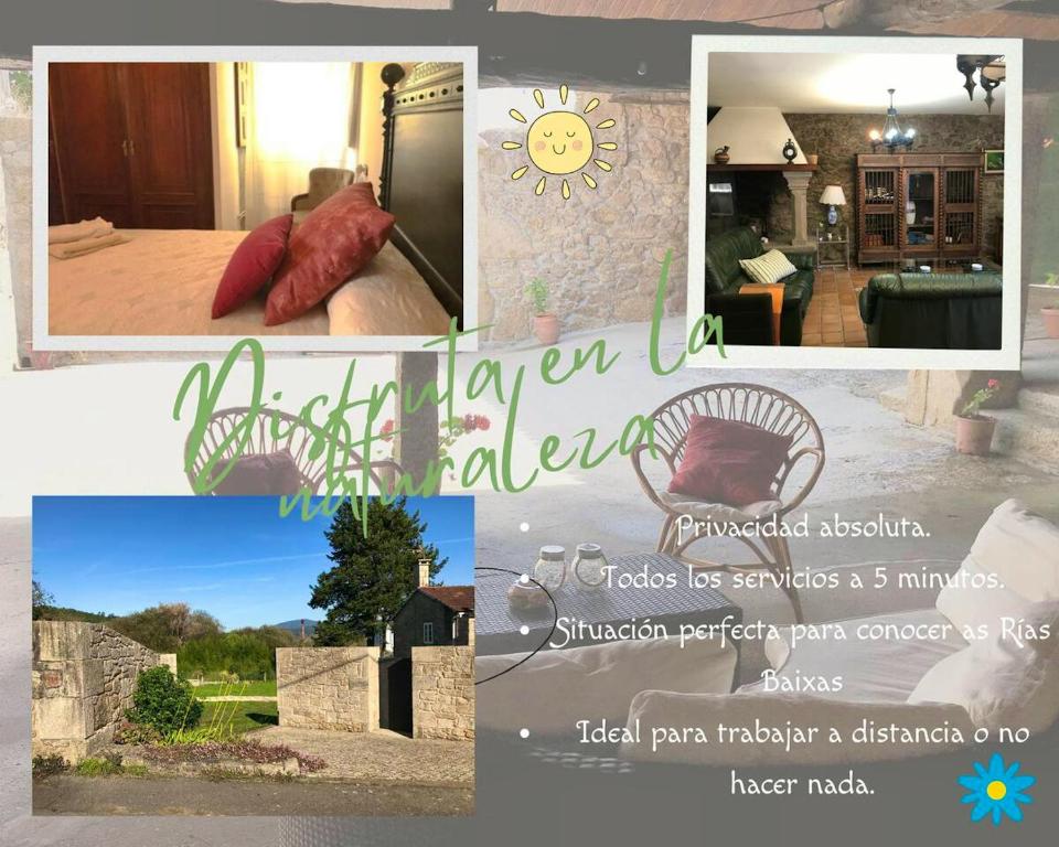 a collage of photos of a house at 5 bedrooms chalet with terrace and wifi at Parada in Portas