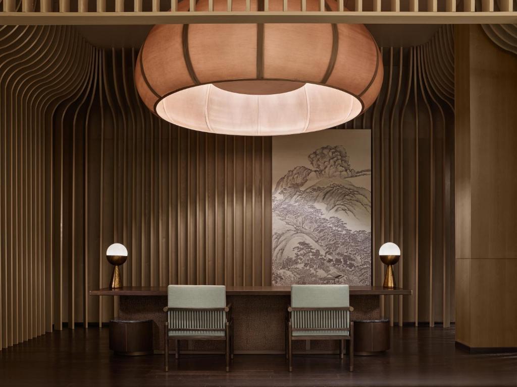 Posezení v ubytování Banyan Tree Suzhou Shishan
