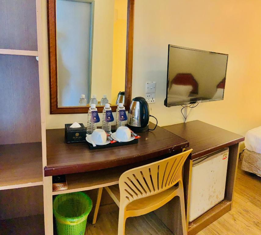 Příslušenství pro přípravu čaje a kávy v ubytování Sogo Hotel 2