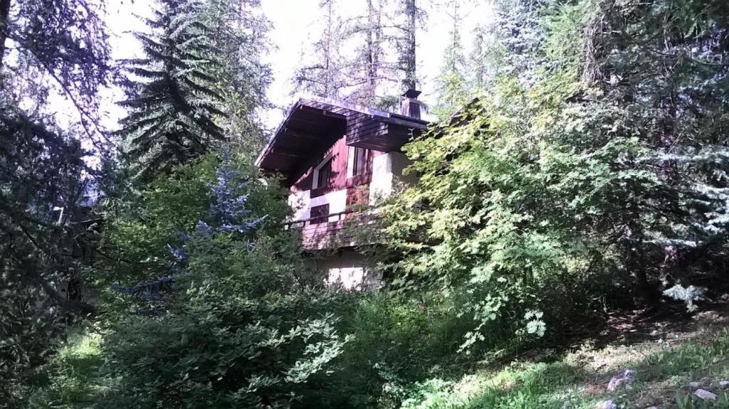 um edifício no meio de uma floresta em Résidence Chal. Les Chandelles - Chalets pour 11 Personnes 521 em Les Orres