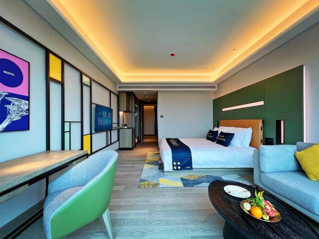 Posezení v ubytování Mustel Hotel Knowledge City Guangzhou
