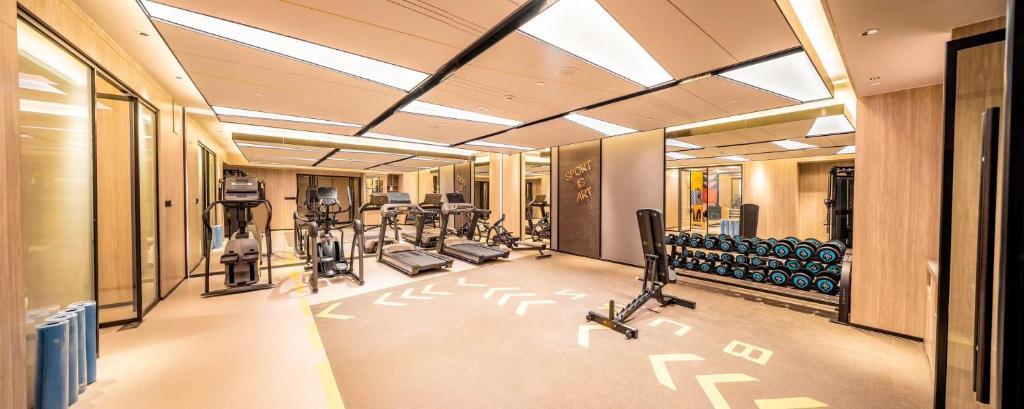 Fitness centrum a/nebo fitness zařízení v ubytování Mustel Hotel Knowledge City Guangzhou