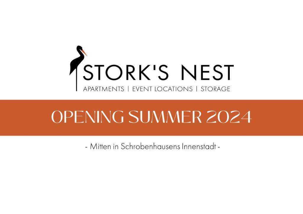 a logo for the upcoming summer starts nest event at STORK'S NEST in Schrobenhausen