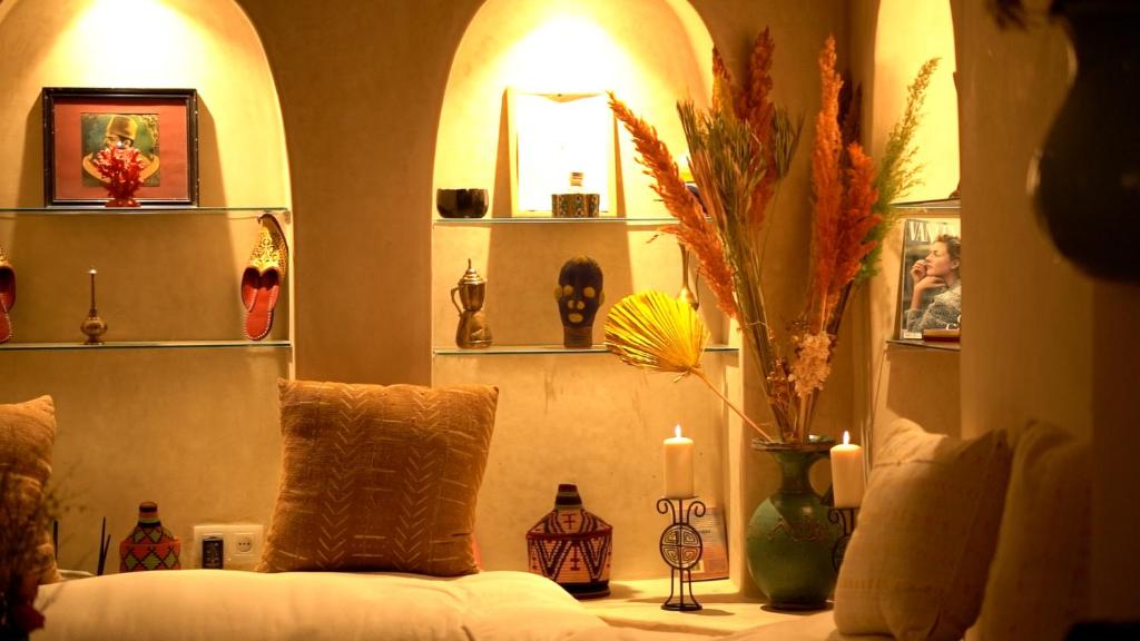 Posezení v ubytování Riad Chambres D'Amis Marrakech