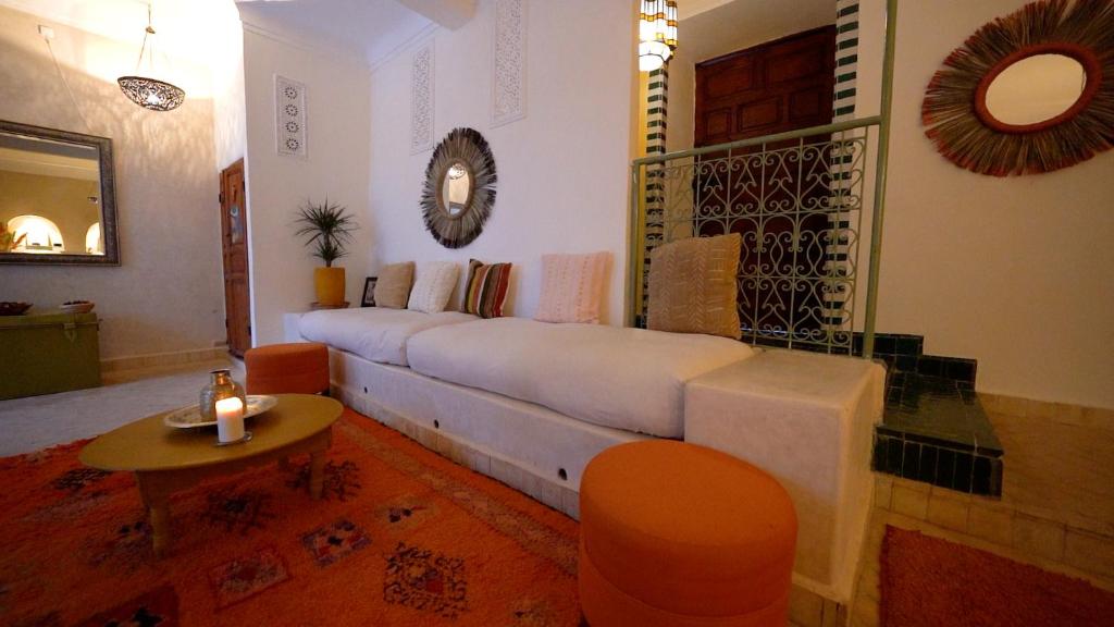 Posezení v ubytování Riad Chambres D'Amis Marrakech