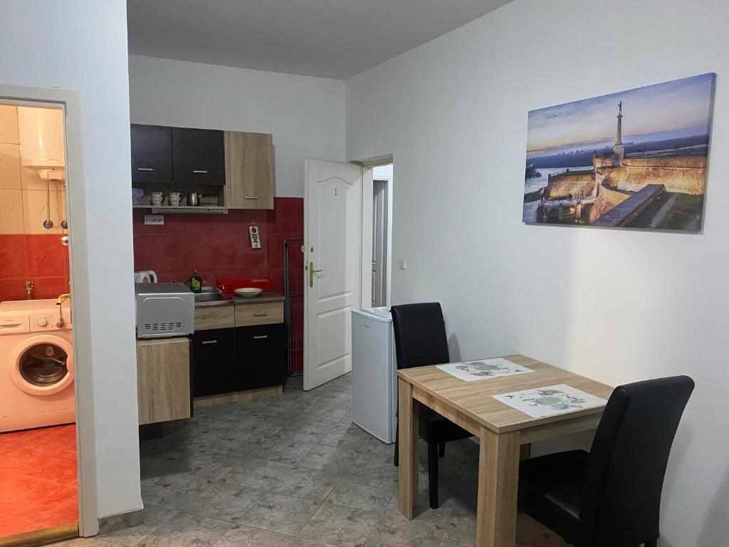 Kuchyň nebo kuchyňský kout v ubytování Rooms Jajinci