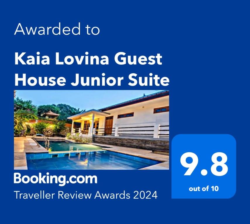 Kaia Lovina Guest House Junior Suite في لوفينا: منشر لبيت الضيافة kata lovina juniper suite