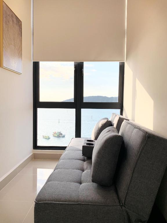 Posezení v ubytování Sea Park LeSu 8 The Shore KK I 1 plus 1 Room 2-5 Pax 홈스테이