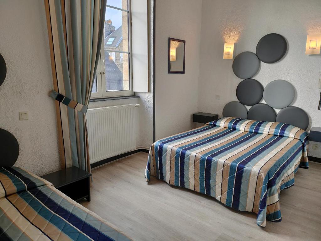 Postel nebo postele na pokoji v ubytování Hôtel le Littoral