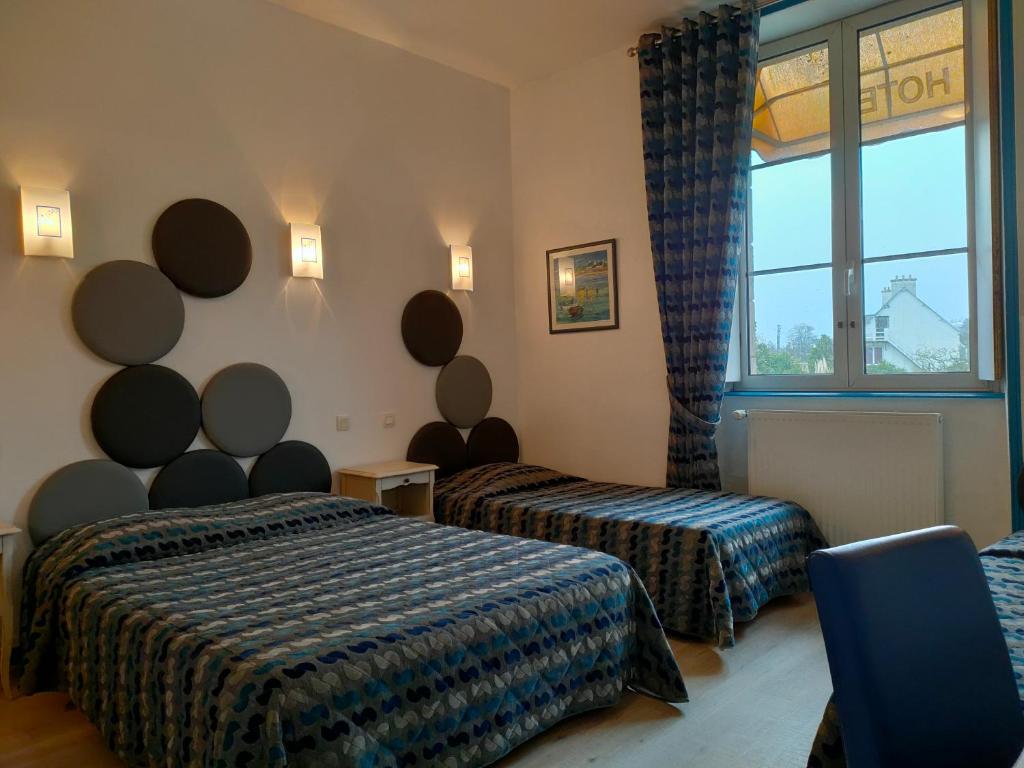 Postel nebo postele na pokoji v ubytování Hôtel le Littoral