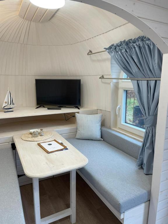 TV a/nebo společenská místnost v ubytování Tiny Igloo Nordström