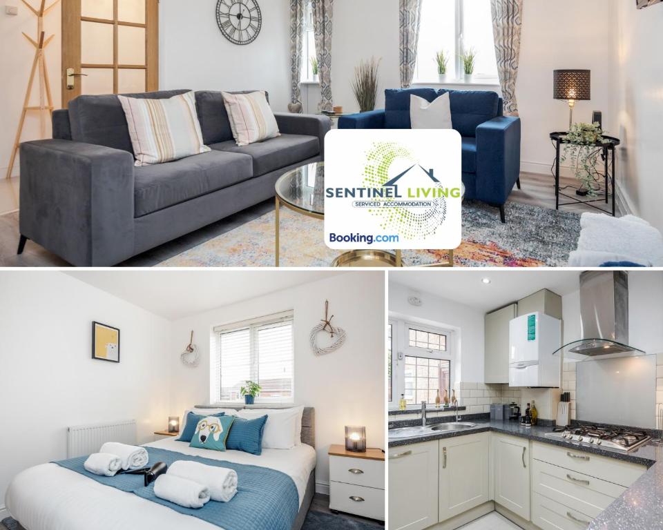 Ein Sitzbereich in der Unterkunft 5 Bed House By Sentinel Living Short Lets & Serviced Accommodation Windsor Ascot Maidenhead With Free WiFi & Garden