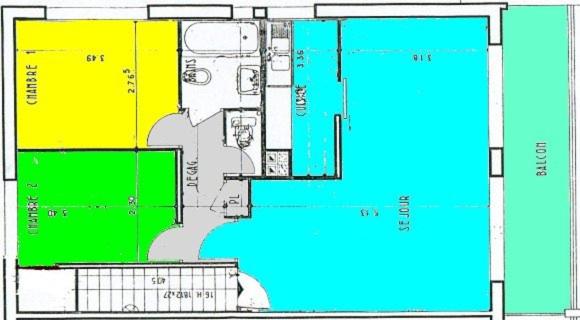 Plan piętra w obiekcie 3 pièces 6 pers à 2 pas de la plage et du centre ville