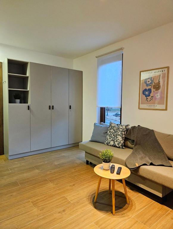a living room with a couch and a table at Studio Apartman Nomad Divčibare in Divčibare
