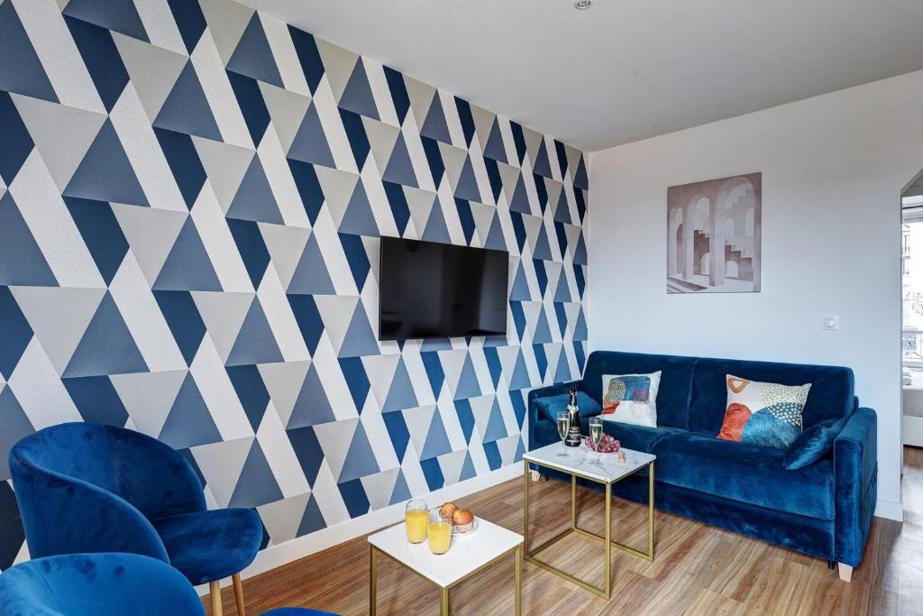Posezení v ubytování 869-Suite Bleuet - Superb Apartment
