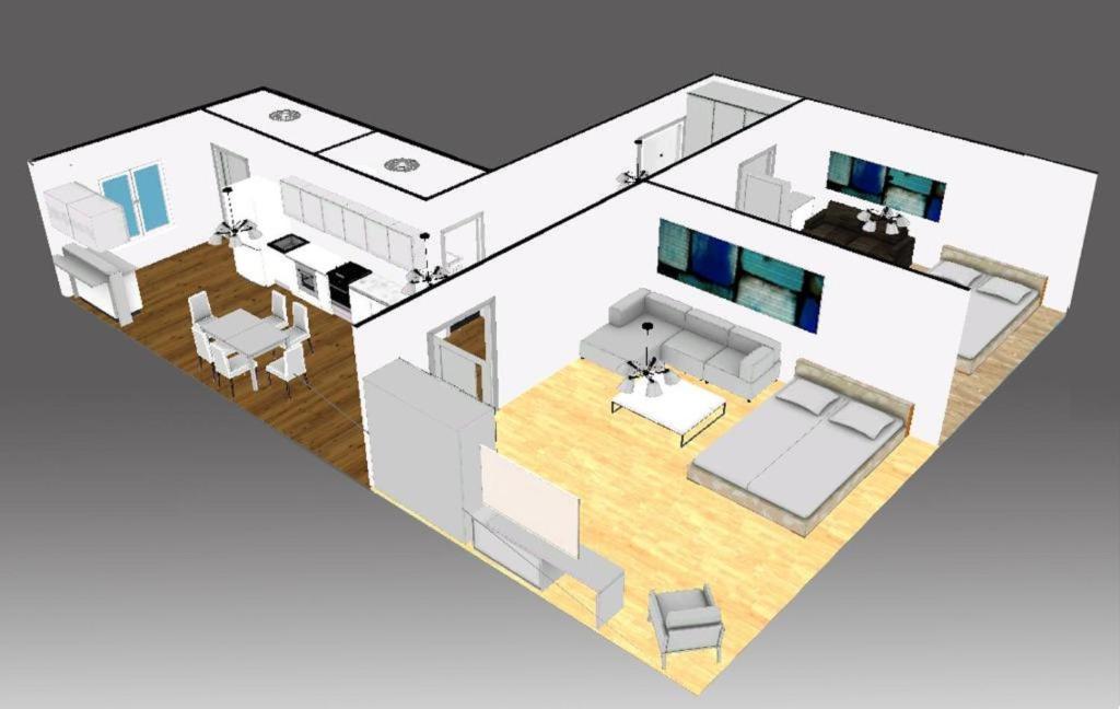 Telewizja i/lub zestaw kina domowego w obiekcie Business Class Ruterra Suite