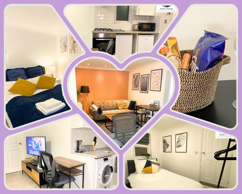 a collage of photos of a bedroom and a living room at February Bliss Special, Unwind in Style with Our Exclusive SA PROMO, BOOK NOW in Woolwich